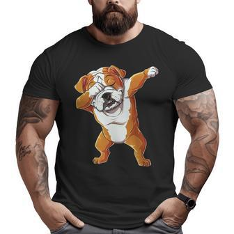 Dabbing English Bulldog Boys Dab Dance Puppy Lover Big and Tall Men T-shirt | Mazezy