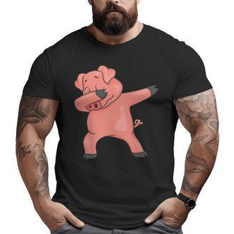Dabbing Pig Cute Piggy Lovers Farmer Dab Pork Big and Tall Men T-shirt | Mazezy