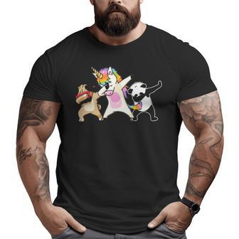 Dabbing Team Unicorn Panda Pug Dab Birthday Gif Big and Tall Men T-shirt | Mazezy