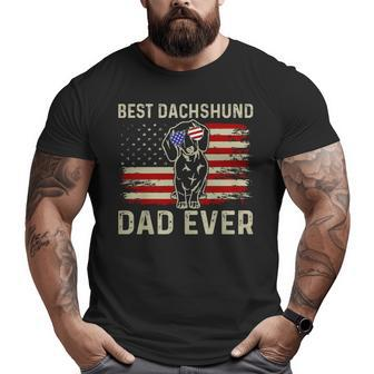 Dachshund Dog Dad Fathers Day Best Dachshund Dad Ever Big and Tall Men T-shirt | Mazezy
