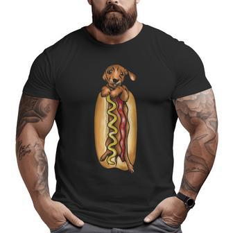 Dachshund Hot Dog Big and Tall Men T-shirt | Mazezy