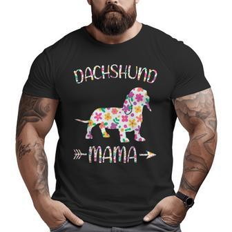 Dachshund Mama Floral Dog Mom Big and Tall Men T-shirt | Mazezy AU