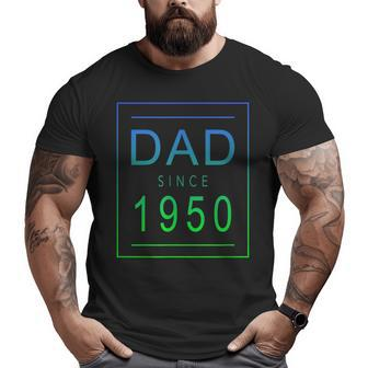 Dad Since 1950 50 Aesthetic Promoted To Daddy Father Bbjypzb Big and Tall Men T-shirt | Mazezy