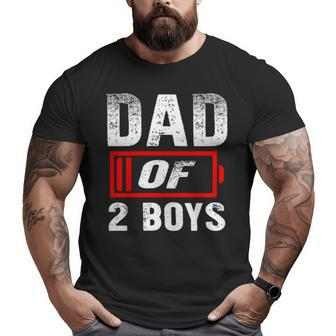 Dad Of 2 Boys Big and Tall Men T-shirt | Mazezy