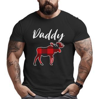 Dad Buffalo Plaid Christmas Matching Moose Big and Tall Men T-shirt | Mazezy
