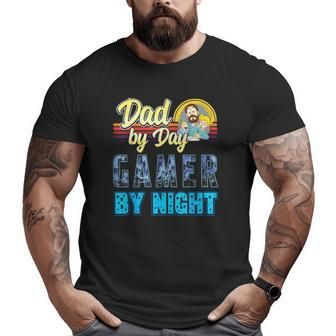 Dad By Day Gamer By Night Video Games Gaming Father Big and Tall Men T-shirt | Mazezy