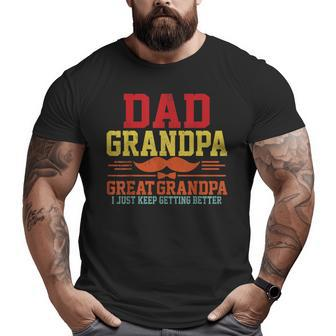 Dad Grandpa Great Grandpa Fathers Day From Grandkids Big and Tall Men T-shirt | Mazezy