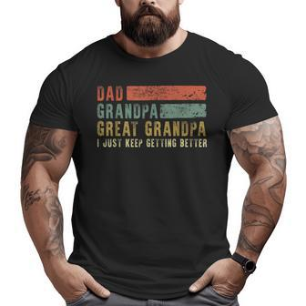 Dad Grandpa Great Grandpa Retro Fathers Day From Grandkids Big and Tall Men T-shirt | Mazezy