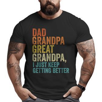 Dad Grandpa Great Grandpa Retro Vintage Fathers Day 2023 Big and Tall Men T-shirt | Mazezy