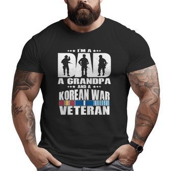Dad A Grandpa And A Korean War Veteran Graphic Father Tee Big and Tall Men T-shirt | Mazezy