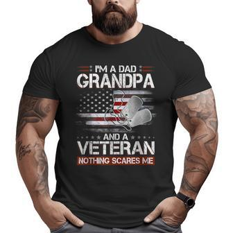 I Am A Dad Grandpa And A Veteran Nothing Scares Me Usa Big and Tall Men T-shirt | Mazezy UK