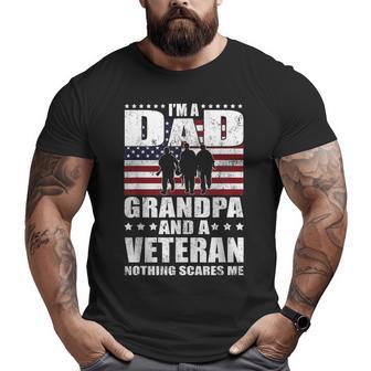 I Am A Dad A Grandpa And A Veteran T Happy Fathers Day Big and Tall Men T-shirt | Mazezy