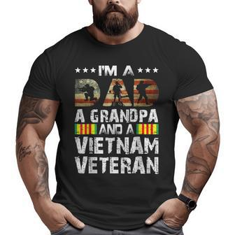 Dad Grandpa Vietnam Veteran Vintage Men's Big and Tall Men T-shirt | Mazezy