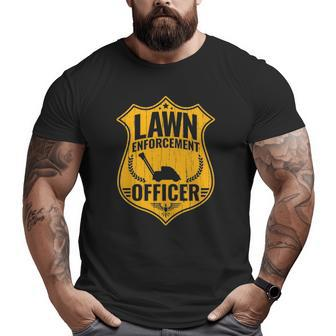 Dad Jokes Lawn Enforcement Officer Mowing Big and Tall Men T-shirt | Mazezy