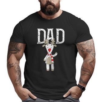 Dad Reindeer Winter Scarf Cool Christmas Costume Tee Big and Tall Men T-shirt | Mazezy