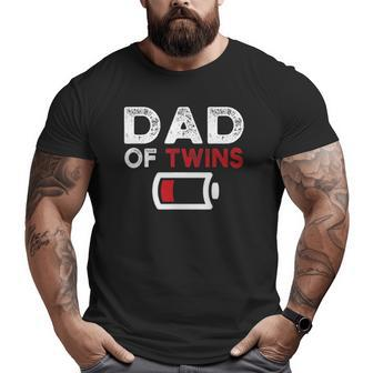 Dad Of Twins Fathers Day Big and Tall Men T-shirt | Mazezy