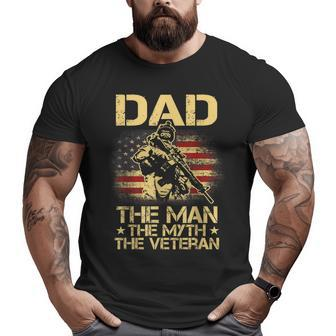 Dad The Veteran The Myth The Legend Vintage Usa Flag T Big and Tall Men T-shirt | Mazezy UK