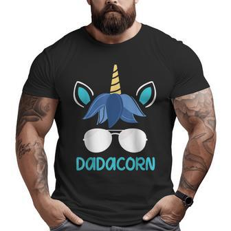Dadacorn Dad Unicorn Face Father's Day Big and Tall Men T-shirt | Mazezy