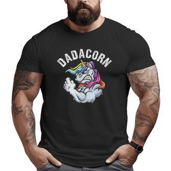 Dadacorn Muscle Unicorn Dad Baby Father's Day Big and Tall Men T-shirt | Mazezy