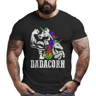 Dadacorn T Shirt Unicorn Muscle Dad Baby Fathers Day Big and Tall Men T-shirt | Mazezy