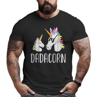 Dadacorn Unicorn Dad And Baby Fathers Day V4 Big and Tall Men T-shirt | Mazezy