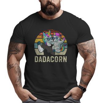 Dadacorn Unicorn Dad Papa Retro Vintage Father's Day Big and Tall Men T-shirt | Mazezy