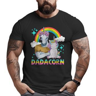 Dadacorn Unicorn Muscle Dad & Baby Fathers Day Big and Tall Men T-shirt | Mazezy