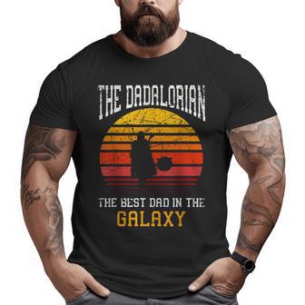 The Dadalorian Retro Sunset Best Dad In The Galaxy Big and Tall Men T-shirt | Mazezy