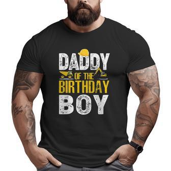 Daddy Of The Bday Boy Construction Bday Party Hat Men Big and Tall Men T-shirt | Mazezy