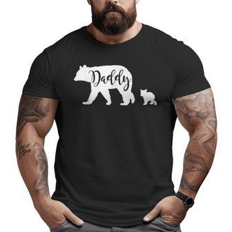 Daddy Bear With 1 One Cub Dad Father Papa Big and Tall Men T-shirt | Mazezy