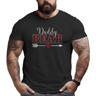 Daddy Bear Buffalo Plaid Arrow Heart Christmas Pajama Big and Tall Men T-shirt | Mazezy
