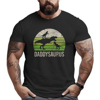 Daddy Dinosaur Daddysaurus 2 Kid Father's Day Men Big and Tall Men T-shirt | Mazezy