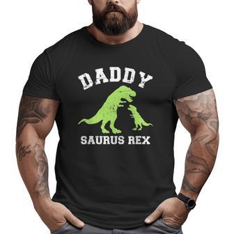Daddy Saurus Rex Dinosaur Father's Day For Dad Big and Tall Men T-shirt | Mazezy