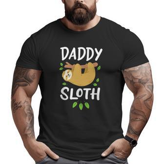 Daddy Sloth Dad Father Father's Day Lazy Dad Big and Tall Men T-shirt | Mazezy