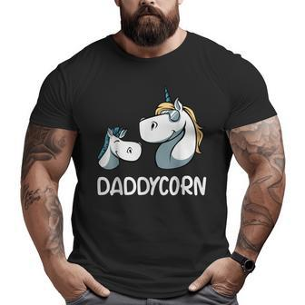 Daddycorn Cool Unicorn Dad Father Ideas Big and Tall Men T-shirt | Mazezy