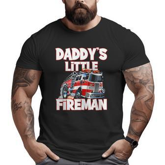 Daddy's Little Fireman Kids Firefighter Fireman's Big and Tall Men T-shirt | Mazezy