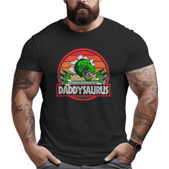 Daddysaurus Dinosaur Father's Day For Dadrex Sunset Big and Tall Men T-shirt | Mazezy UK