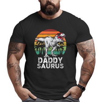 Daddysaurus rex Dinosaur Dad Saurus Family Matching Big and Tall Men T-shirt | Mazezy