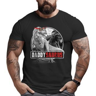 Daddysaurus T Rex Dad Dinosaur Daddy Saurus Fathers Day Big and Tall Men T-shirt | Mazezy