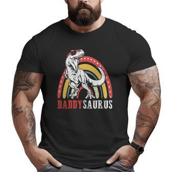 Daddysaurusrex Rainbow Daddy Saurus Family Matching Big and Tall Men T-shirt | Mazezy