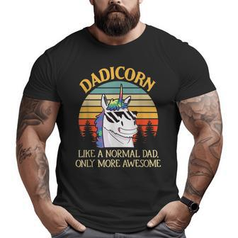 Dadicorn Unicorn Dad Sunglasses For Daddy Big and Tall Men T-shirt | Mazezy
