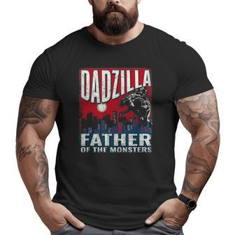 Dadzilla Father Of The Monsters Dad Vintage Distressed Big and Tall Men T-shirt | Mazezy