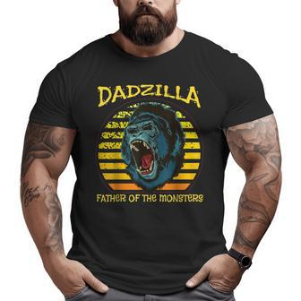 Dadzilla Retro Sunset Gorilla Father Of The Monsters Big and Tall Men T-shirt | Mazezy
