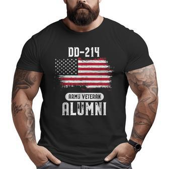 Dd214 Alumni Us Army Veteran Dd214 American Flag Big and Tall Men T-shirt | Mazezy