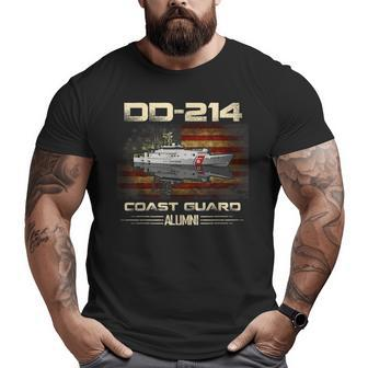 Dd214 Us Coast Guard Alumni Flag Vintage Uscg Veteran Veteran Big and Tall Men T-shirt | Mazezy