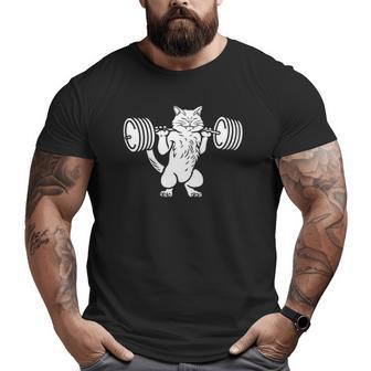 Deadlift Cat Power Squat Exercise Workout Big and Tall Men T-shirt | Mazezy
