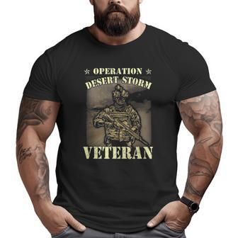 Desert Storm Veteran Pride Us Army Veteran Flag Big and Tall Men T-shirt | Mazezy