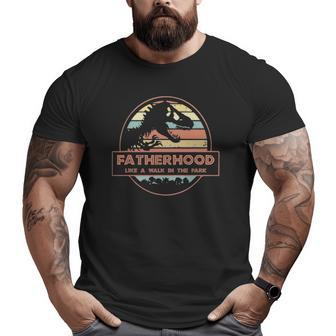 Dinosaurrex Fatherhood Like A Walk In The Park Vintage Big and Tall Men T-shirt | Mazezy
