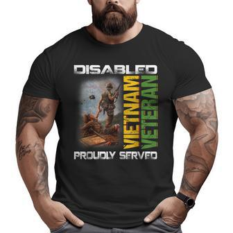 Disabled Vietnam Veteran Proudly Served Nam Father's Day Big and Tall Men T-shirt | Mazezy