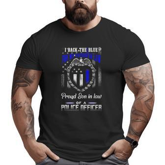 Distressed I Back The Blue Line For My Father In Law Big and Tall Men T-shirt | Mazezy